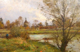 Germigny-l'Evèque, vue de Varreddes    -     
Huile sur panneau-sbg-27X35 cm (Collection Particulière)