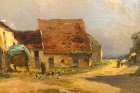 Ferme à Courtaron - Huile sur toile -Sbs - 38X46 cm -  Collection particulière