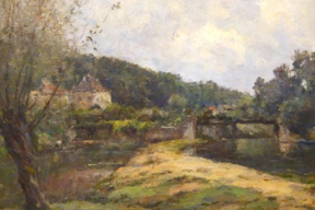 Le Morin à Crécy-en-Brie  - Huile sur toile -Sbs - 47X61 cm- Collection particulière         
 -- (Crécy-en Brie devenu Crécy-la-Chapelle)